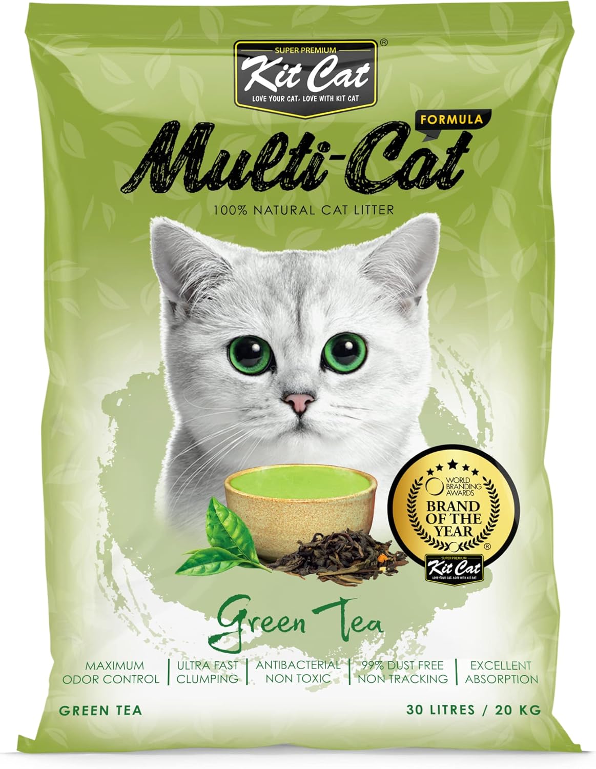 Kit Cat Multi-Cat Green Tea 10 Liters
