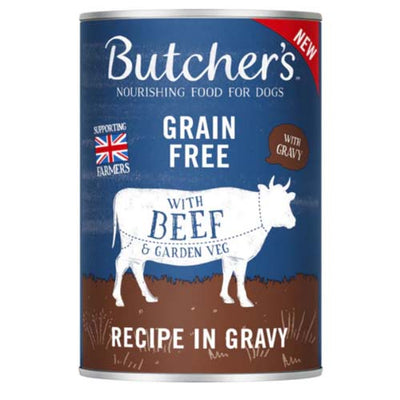 Butcher's Dog Grain & Gluten Free Beef & Veg Chunks in Gravy 400g