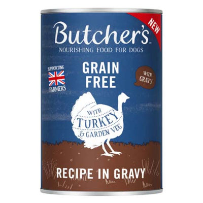 Butcher's Dog Grain & Gluten Free Turkey & Veg Chunks in Gravy 400g