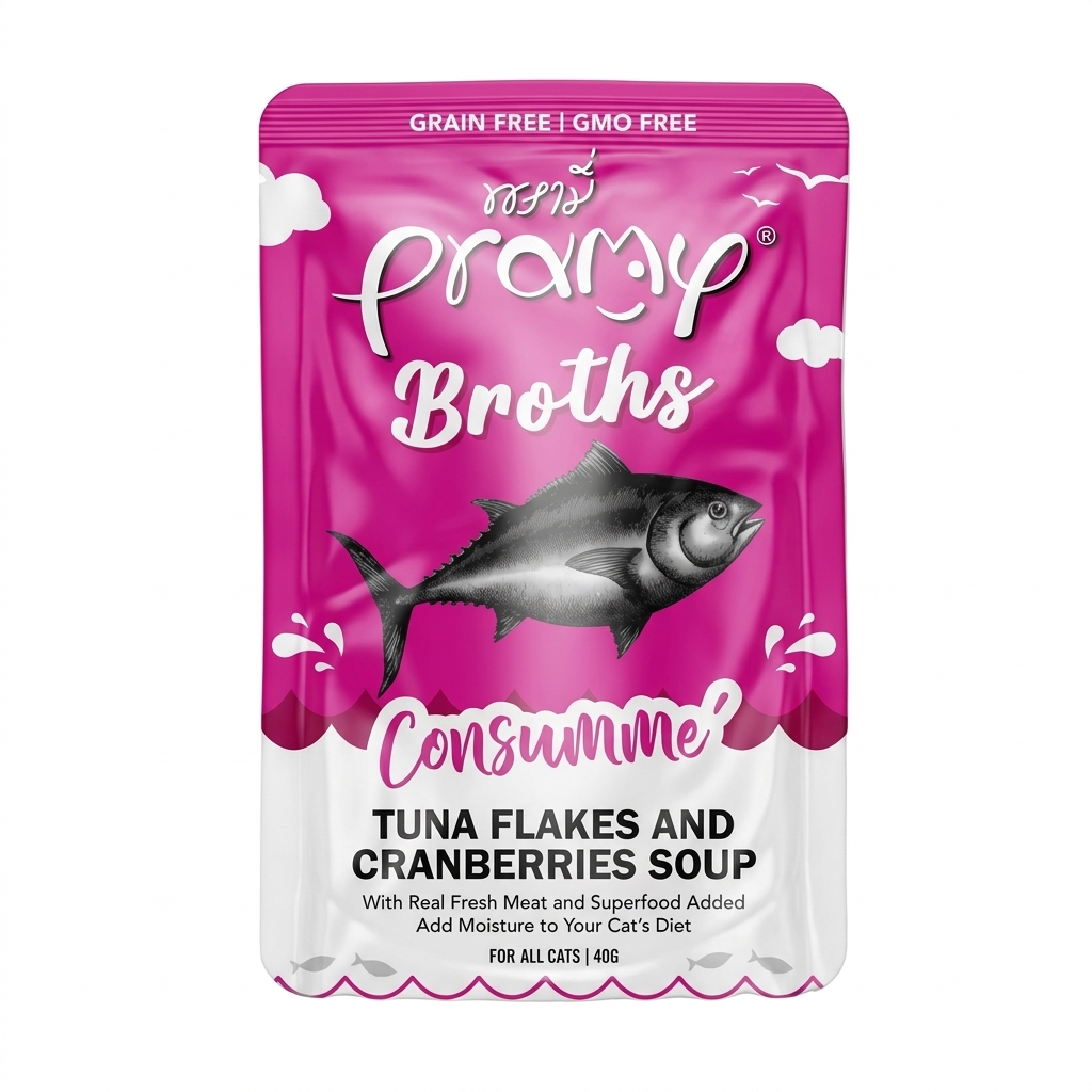 Pramy Cat Tuna Flakes with Cranberries Soup 40g