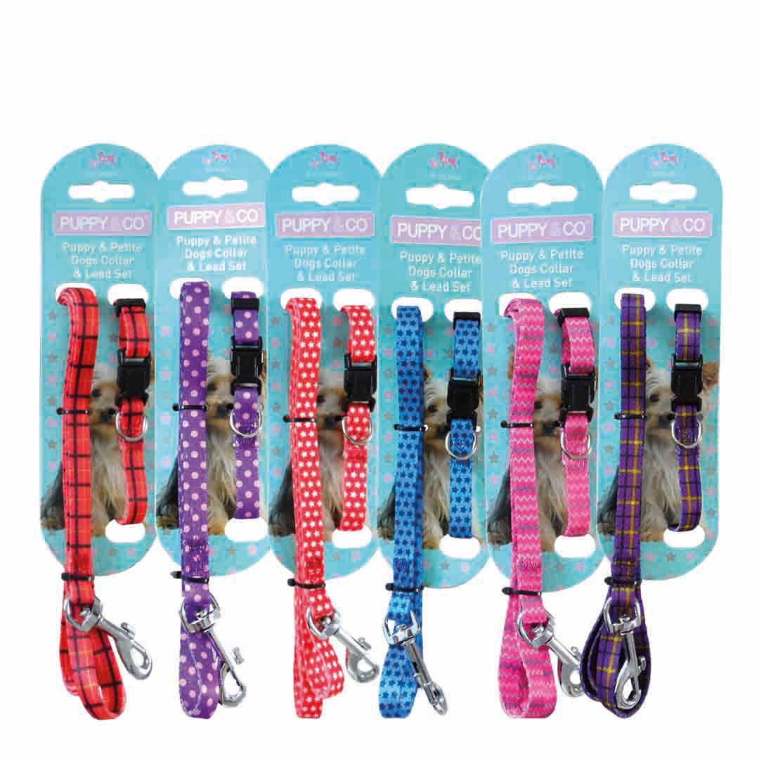 Hem and Boo Various Pattern Collar & Lead Set