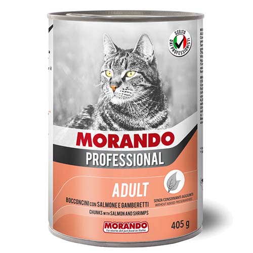 Morando Cat Salmon and Shrimps Chunks 405g