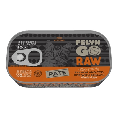 Felyn Go Kitten Salmon and Cod Roe with Spinach Pate 90g