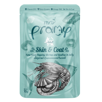 Pramy Cat Tuna and Shrimp with Scallop in Jelly 70g