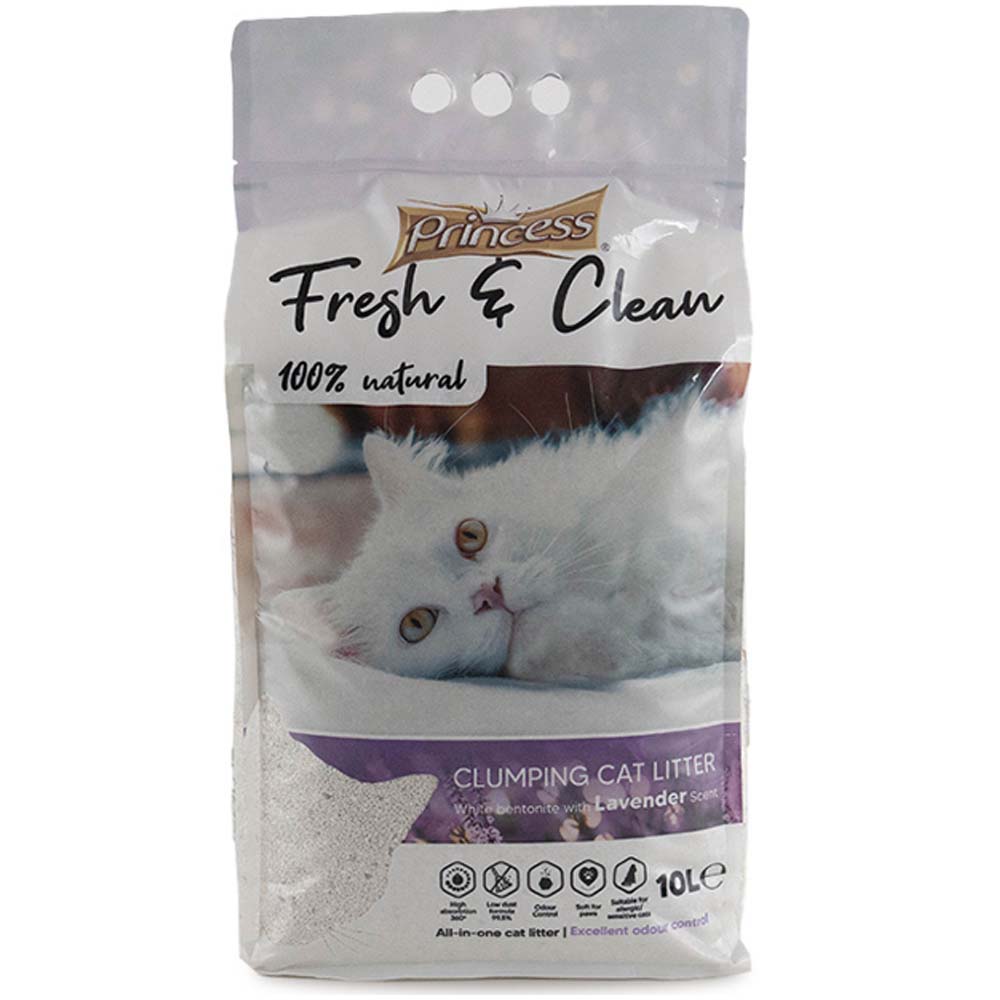 Princess Fresh&Clean Lavender Clumping Cat Litter 10L – Bayt Al