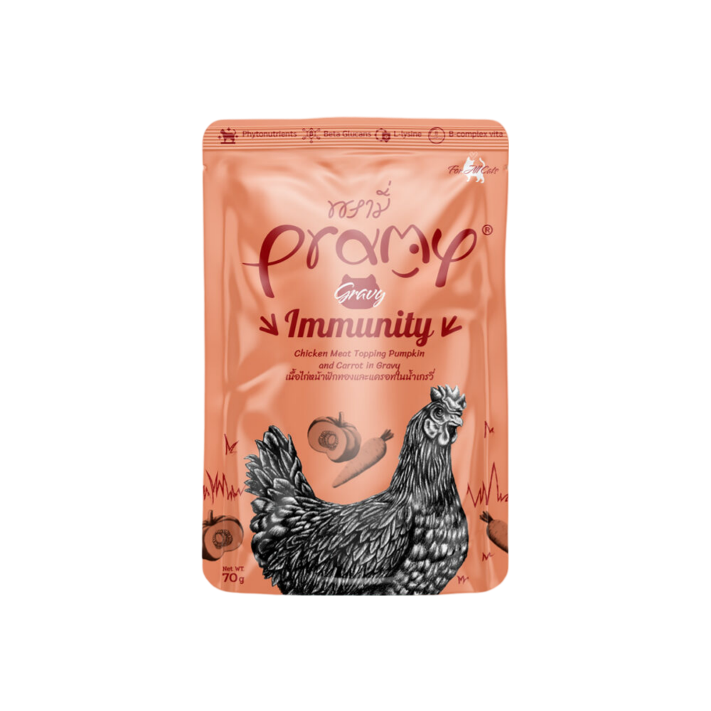 Pramy Cat Immunity Chicken Pumpkin & Carrot in jelly 70g