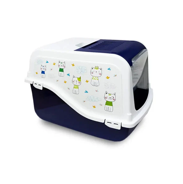 MPB Hooded Litter Box Dark Blue 57x39x38cm