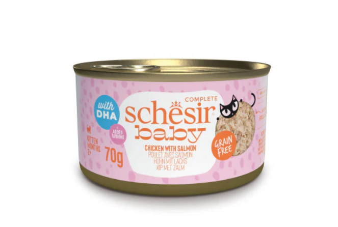Schesir Baby Complete Chicken & Salmon in Broth for Kittens 70g