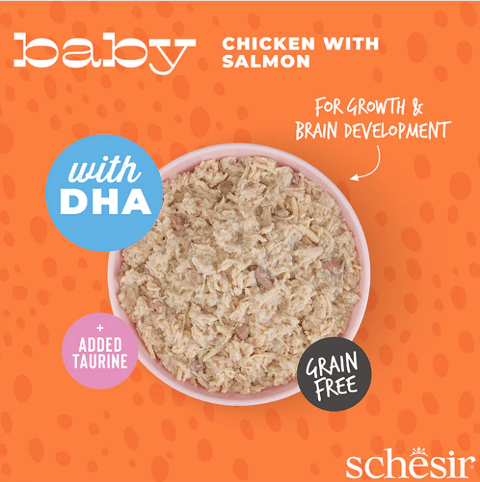 Schesir Baby Complete Chicken & Salmon in Broth for Kittens 70g