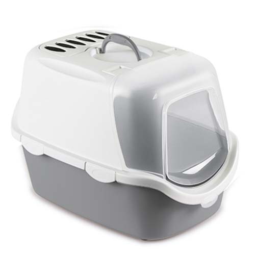 Stefanplast Easy Clean Hooded Litter Box Grey 56x40x40cm