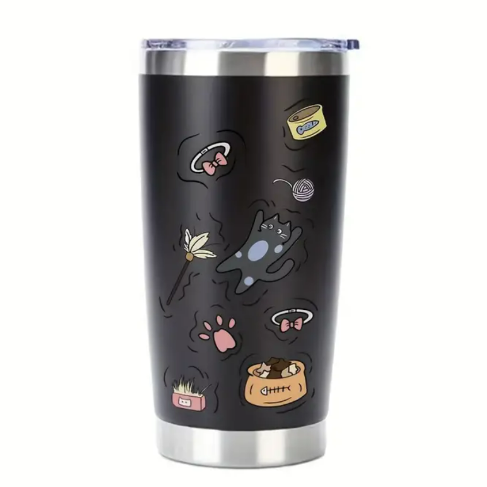 Cute Cat Insulated Stainless Steel Travel Mug