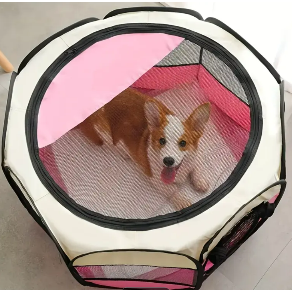 Octagonal Pet Play Pen Grey 72x72cm