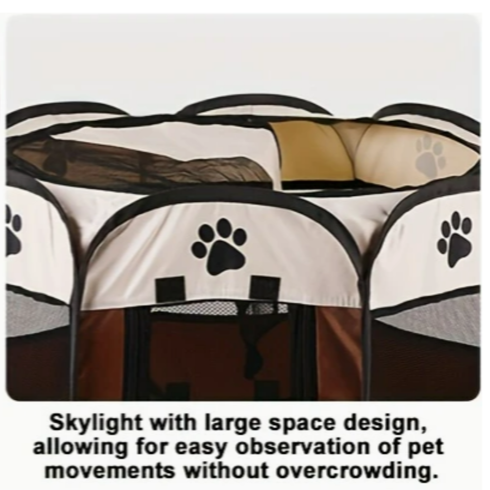 Octagonal Pet Play Pen Grey 72x72cm