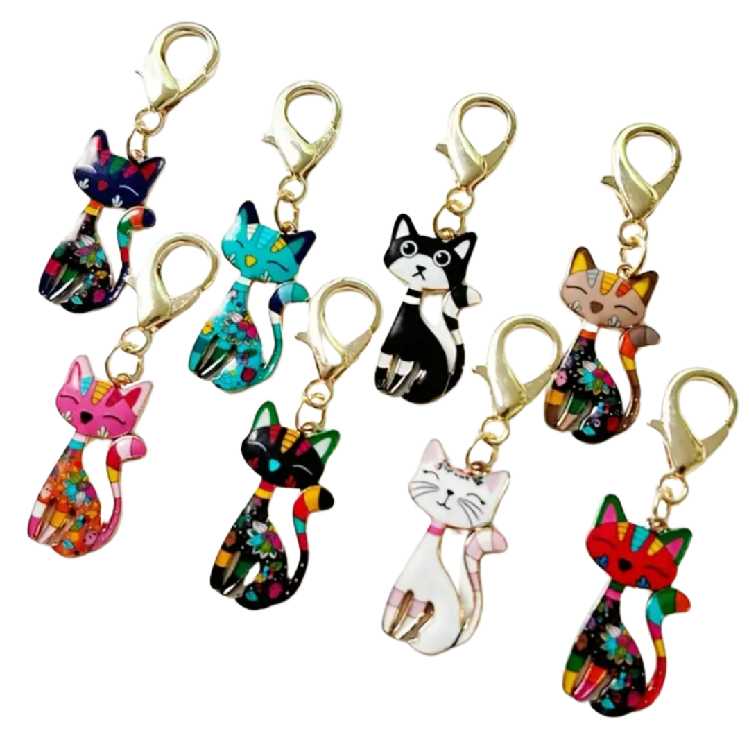Colourful Cat Keychain