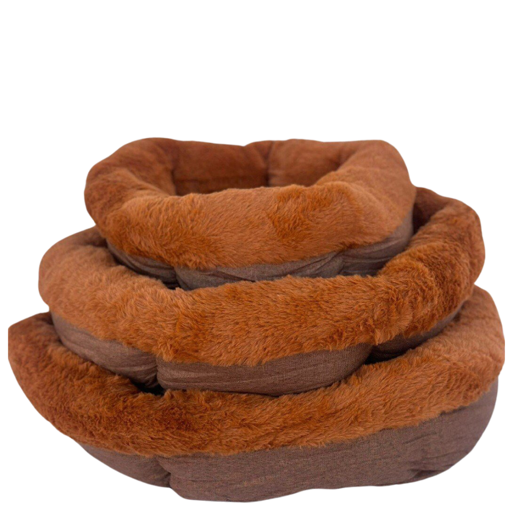 Plush Pet Bed Brown