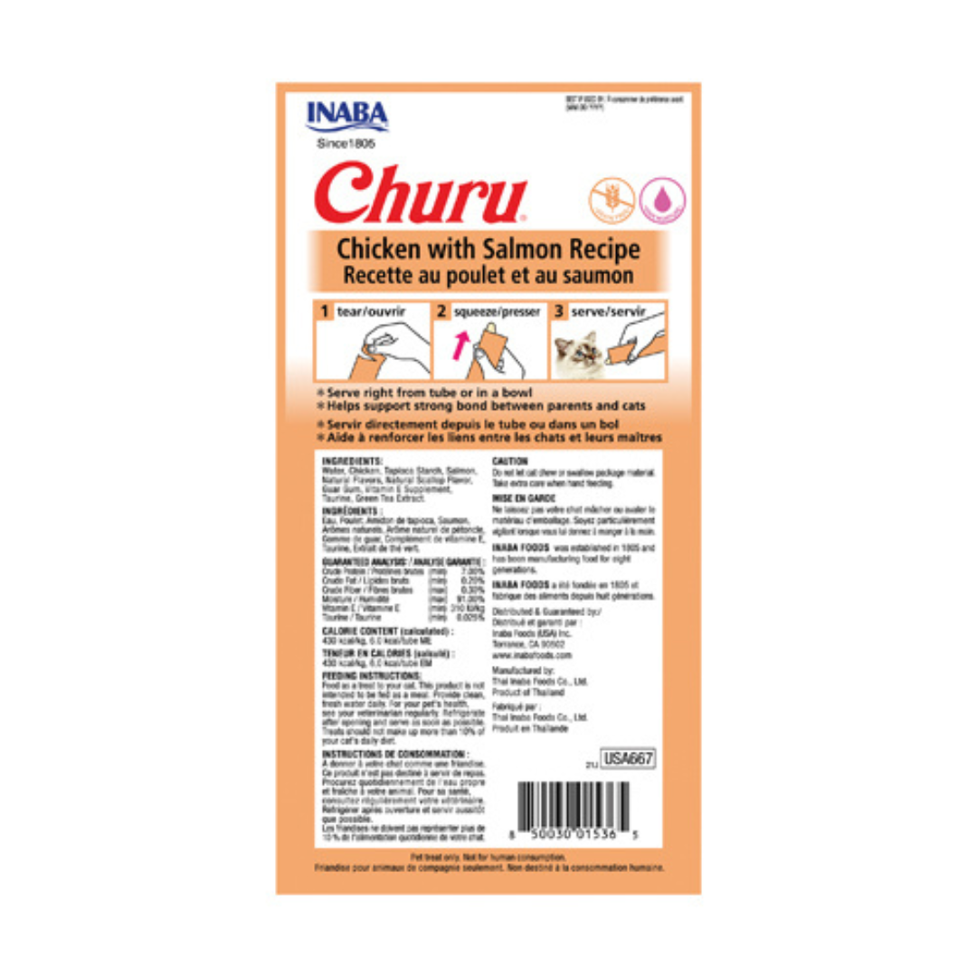 Churu Cat Chicken & Salmon Puree 4 x 14g