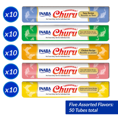 تشورو إينابا مكافأة للقطط تشكيلة دجاج وتونة 50 * 14 غرام