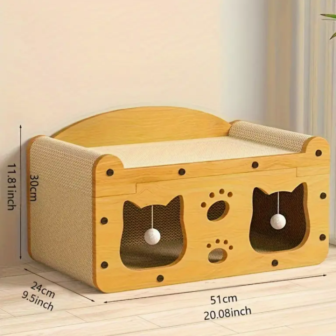 Cat House with hanging toys 51 x 24 x 30cm