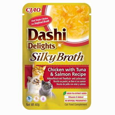 عبوة مزدوجة من التونة والدجاج مع الإسكالوب في مرق الإسكالوب من إينابا 2×40 جرام