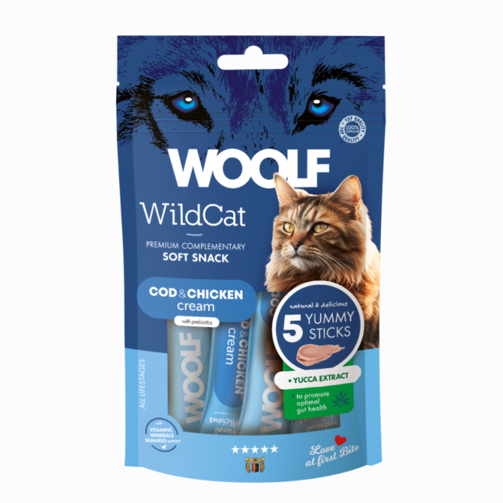 Woolf Cat Creamy Treat Cod & Chicken 5x14g