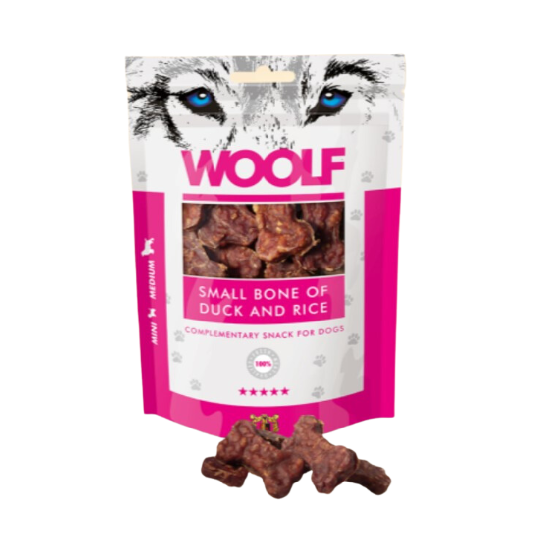EXP 05AUG25 Woolf Small Duck & Rice Bone Treats 100g