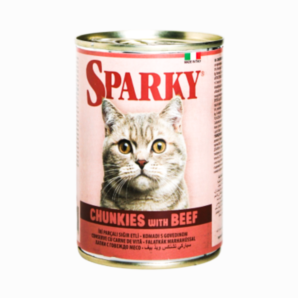 Sparky Cat Beef Chunks 415g