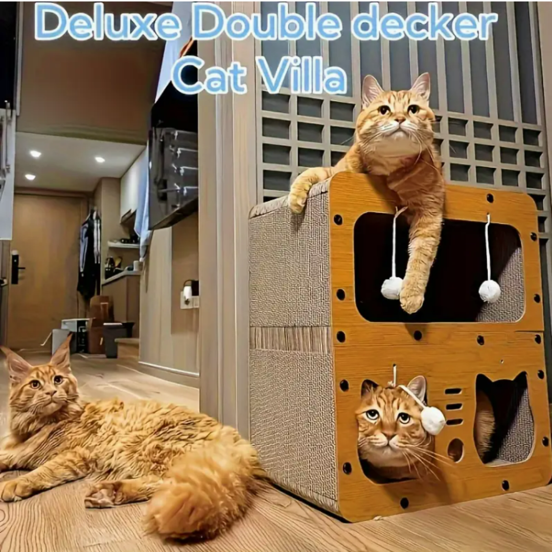 Two Storey Cat House & Bed 51 x 27 x 45cm