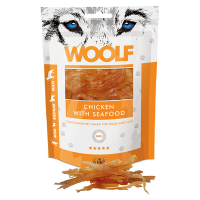 Woolf Chicken & Seafood Treats 100g