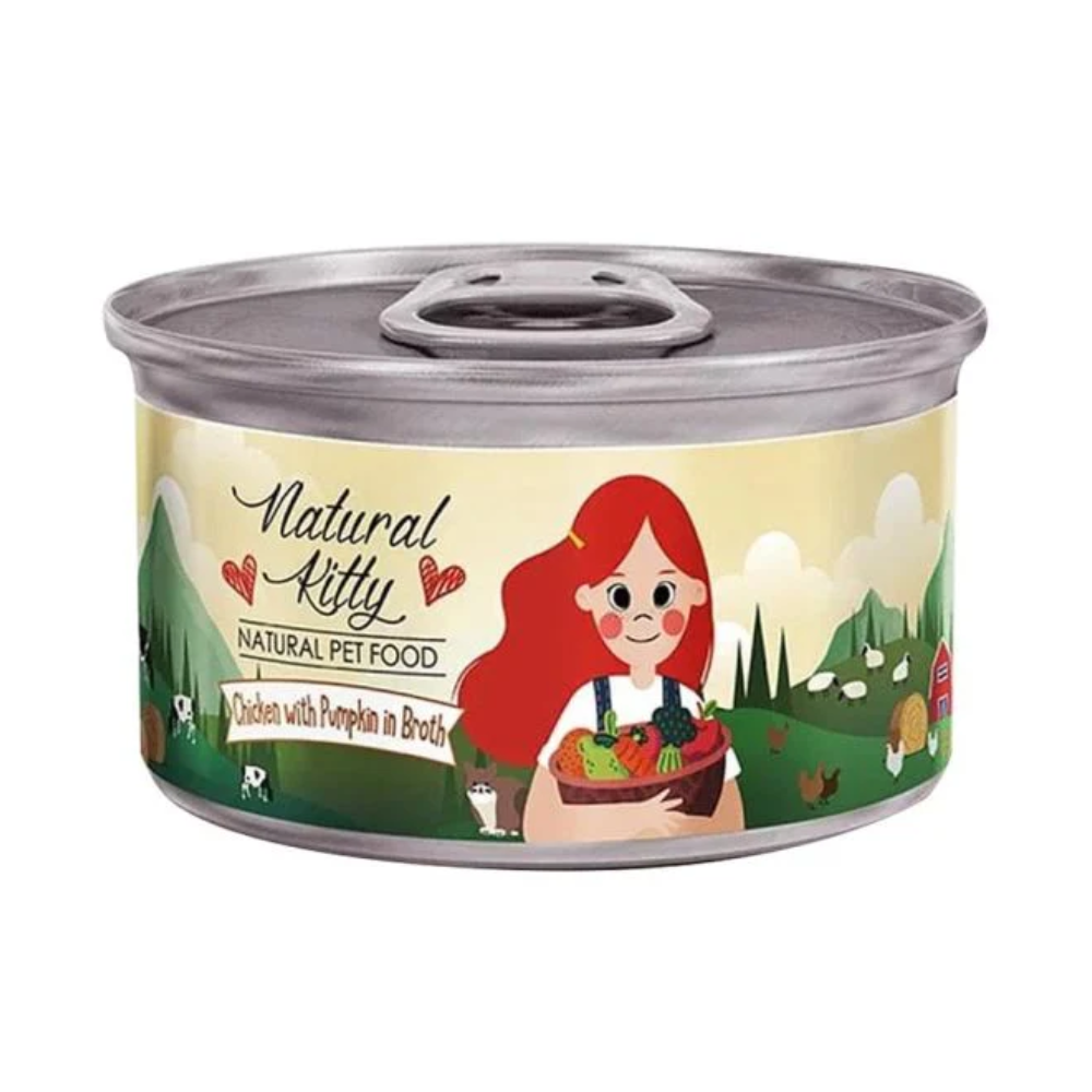 Natural Kitty Chicken & Pumpkin in Broth 80g