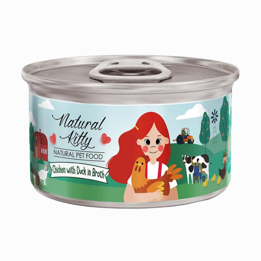 Natural Kitty Chicken & Duck in Broth 80g