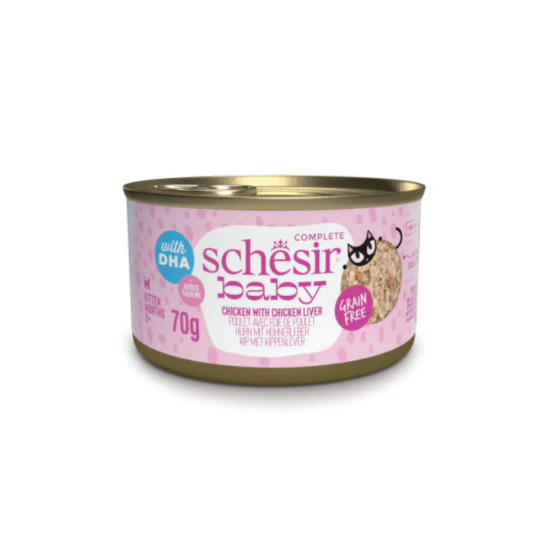 Schesir Baby Complete Chicken & Liver in Broth for Kittens 70g