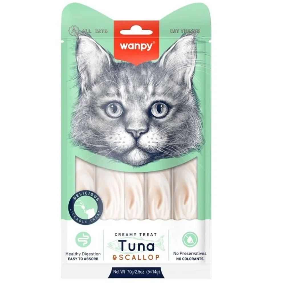 Wanpy Creamy Treats Tuna & Scallop (5 x 14g)