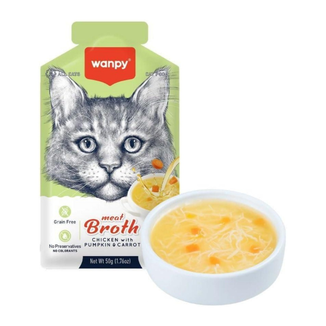 Wanpy Cat Meat Broth Chicken with Pumpkin & Carrot 50g