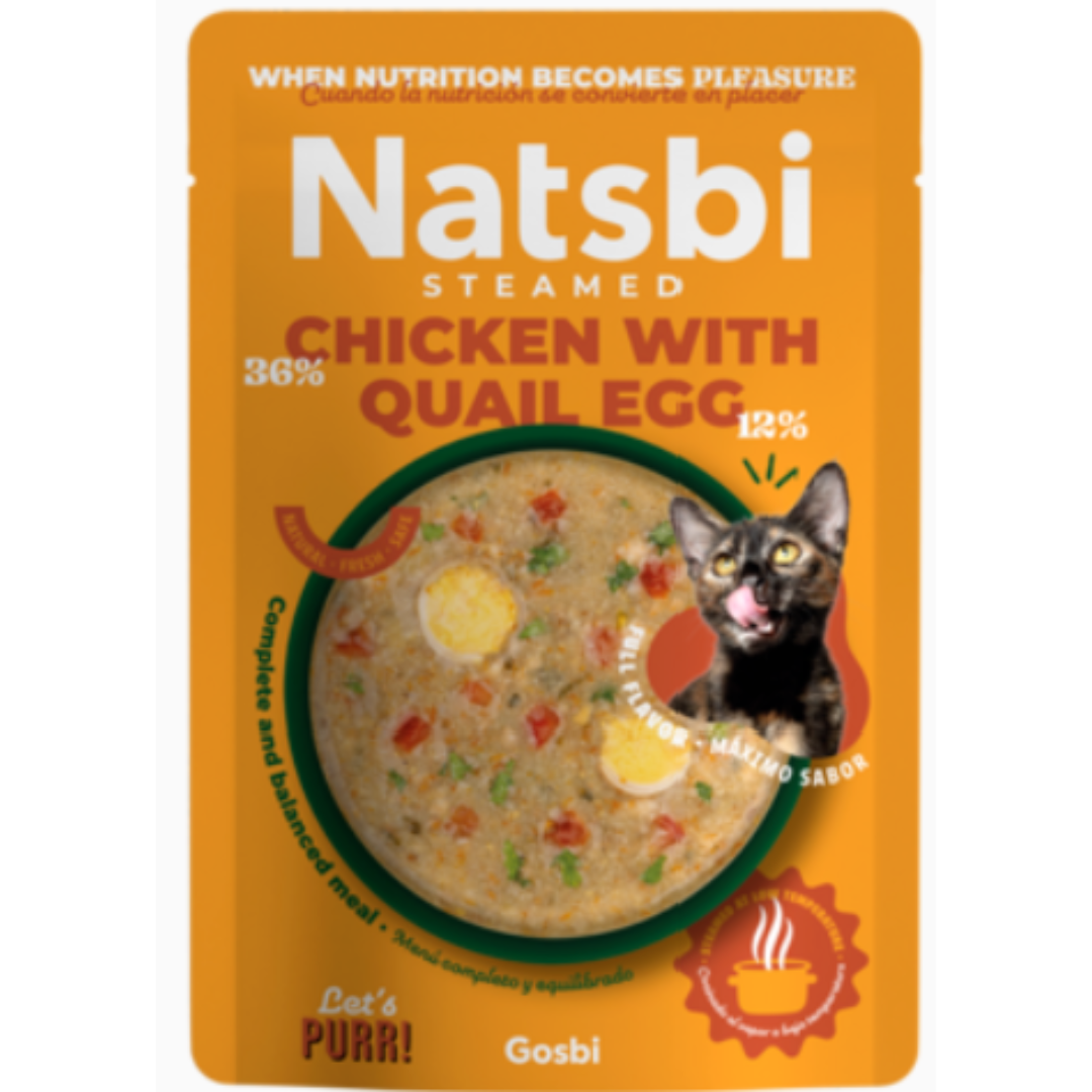 Natsbi Cat Steamed Chicken & Quail Eggs 80g