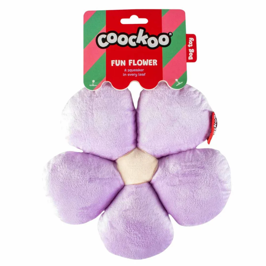 Coockoo Dog Toy Fun Flower Purple