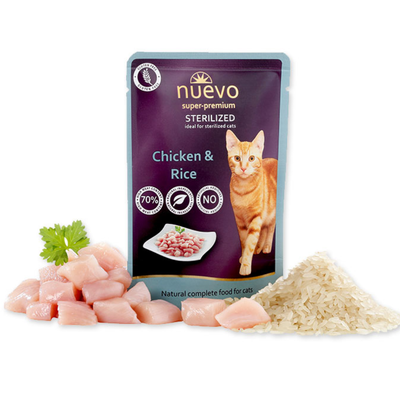 Nuevo Sterilised Cat Chicken & Rice 85g