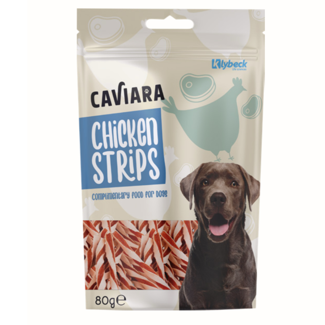 Caviara Dog Chicken Strips 80g