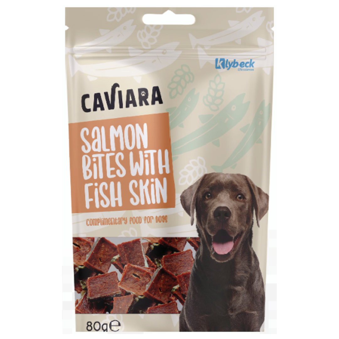 Caviara Dog Salmon Bites with Fish Skin 80g