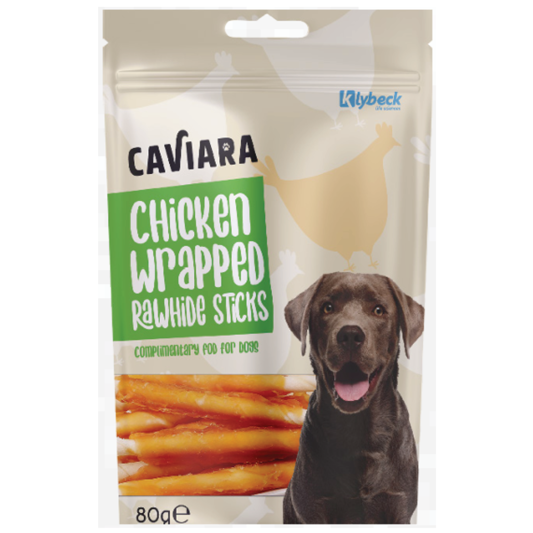 Caviara Dog Chicken Rawhide Sticks 80g