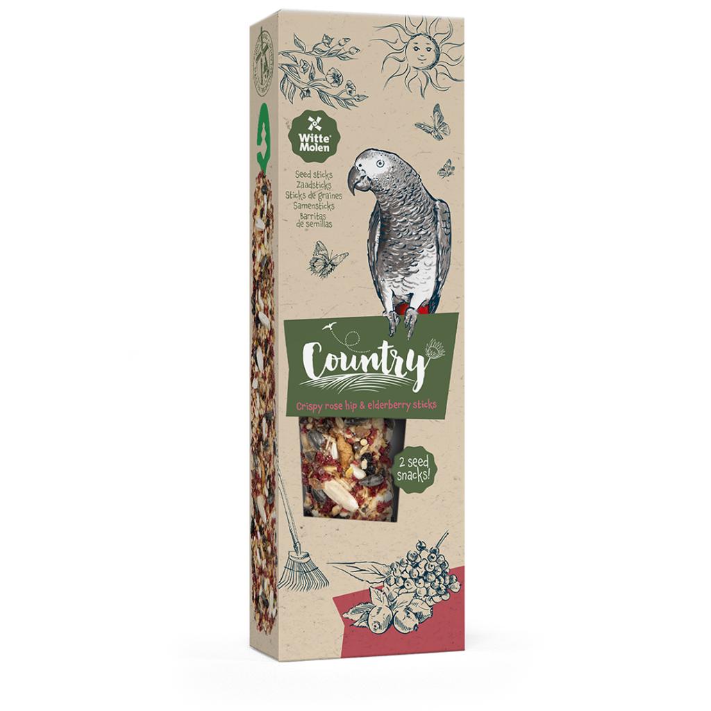 Witte Molen Country Snack for Parrots Rosehip & Elderberry Sticks 140g