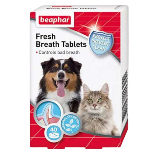 EXP 19NOV25 Beaphar Fresh Breath Tablets 40 Tablets for Dogs and Cats