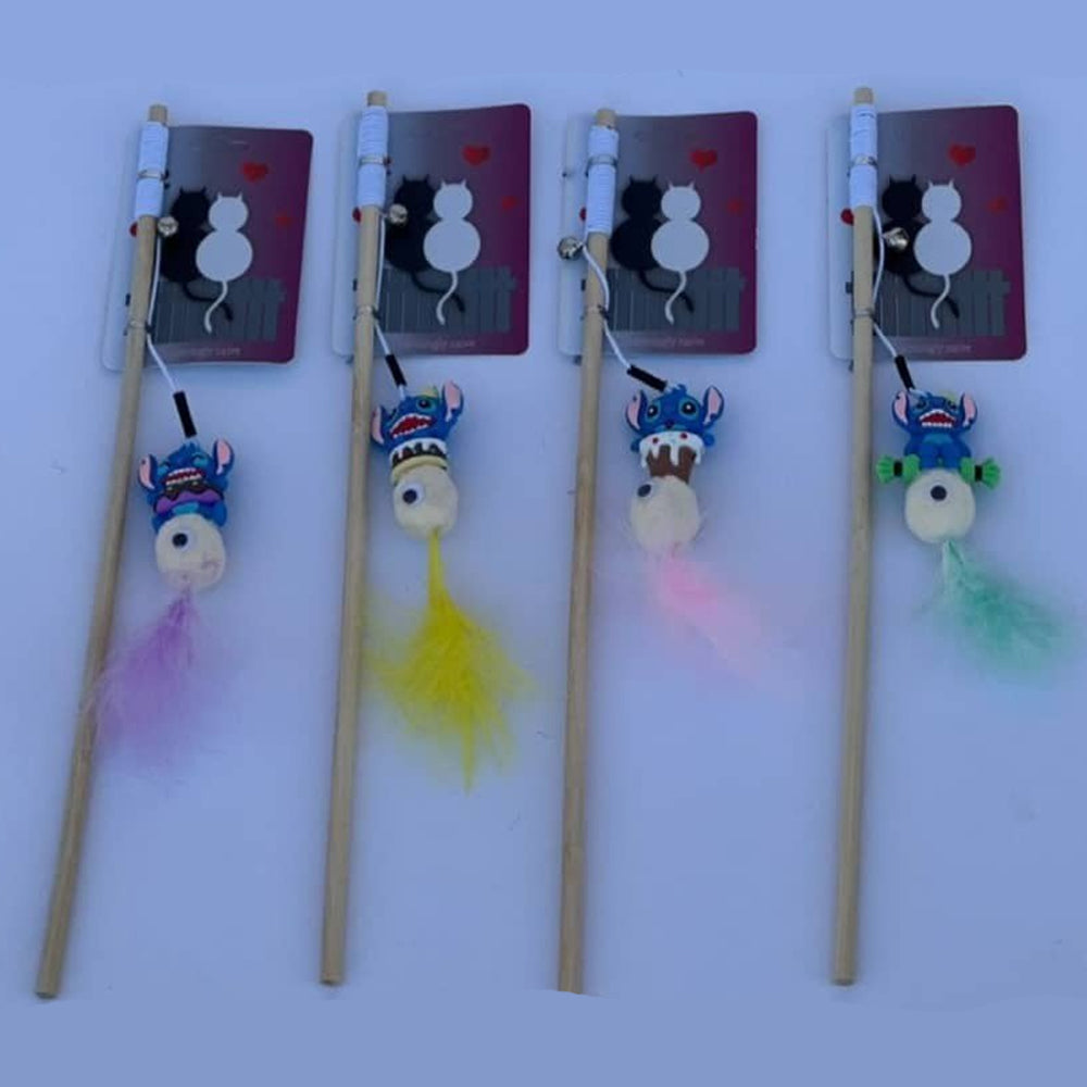 Cat Fishing Rod Toy with Feather