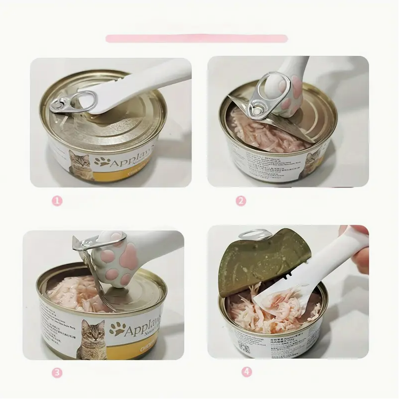 فتاحة علب/ملعقة من السيليكون مع غطاء للعلبة