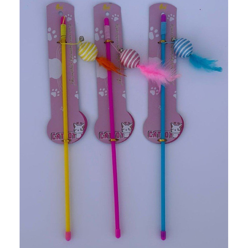 لعبة قصبة صيد القطط مع الريش