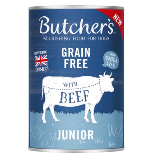 EXP 01DEC25 Butcher's Junior Dog Grain & Gluten Free Beef in Jelly 400g