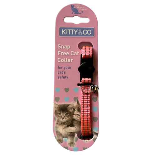 طوق قطة باللون الوردي/الفضي من Kitty & Co