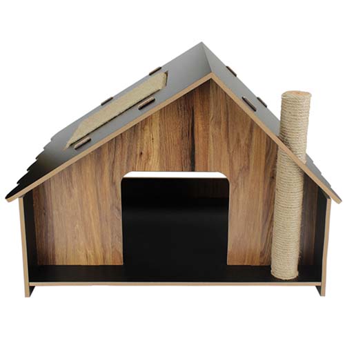 Chimney Cat Wooden House 60 x 40 x 41cm