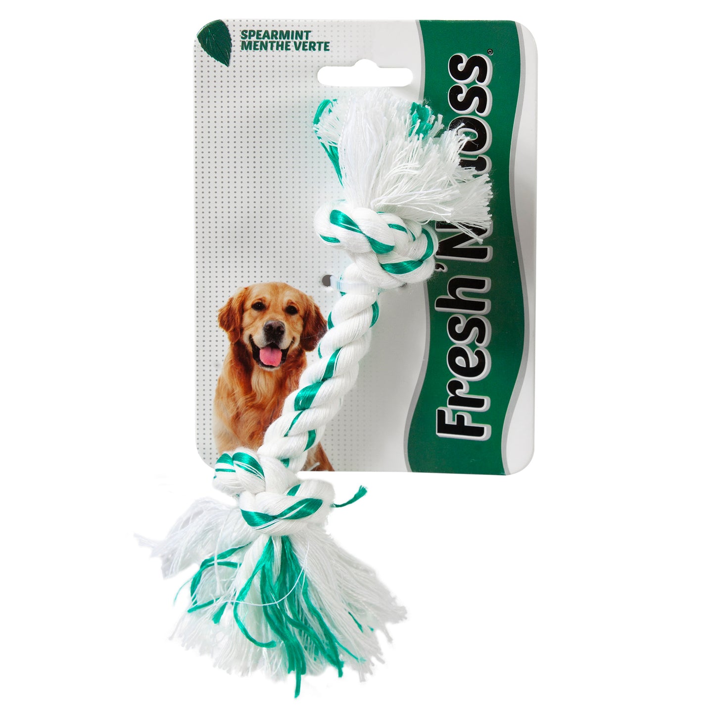 Booda Fresh N Floss Spearmint 2-Knot Rope Large