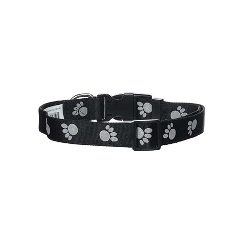 Aspen Pet Reflective Paw Black Collar