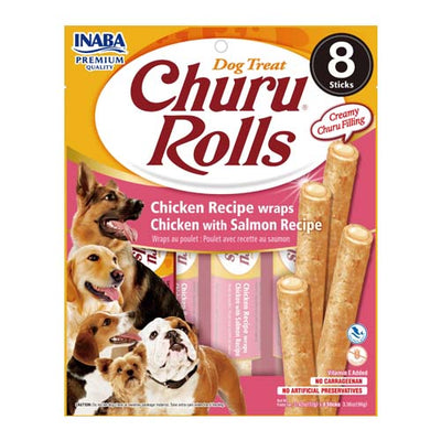 Churu Dog Chicken & Salmon Rolls 8 x 12g